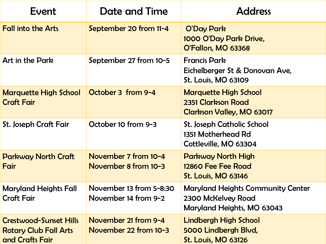 Upcoming Vendor and Craft Shows in St. Louis. upcoming vendor shows